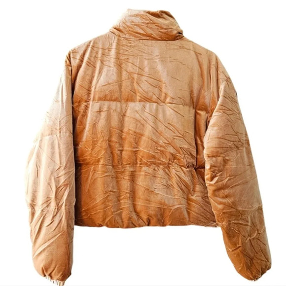Fabletics Wander Velour Cropped Puffer Women's Jacket In Light Honey Size Small. - Picture 14 of 16